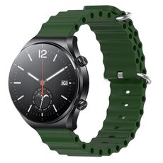 Per Xiaomi MI Watch S1 22mm Cinturino in silicone a tinta unita stile oceano (verde militare)