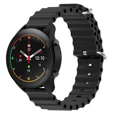 Per Xiaomi MI Watch S1 Pro 22mm Cinturino in silicone a tinta unita stile oceano (nero)