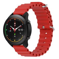 Per Xiaomi MI Watch S1 Pro 22mm Cinturino in silicone a tinta unita stile oceano (rosso)