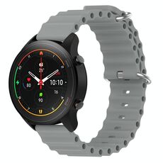 Per Xiaomi MI Watch S1 Pro 22mm Cinturino in silicone a tinta unita stile oceano (grigio)
