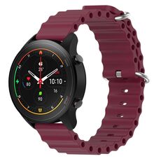Per Xiaomi MI Watch S1 Pro 22mm Cinturino in silicone a tinta unita stile oceano (rosso vino)
