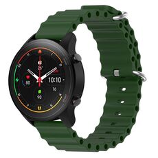 Per Xiaomi MI Watch S1 Pro 22mm Cinturino in silicone a tinta unita stile oceano (verde militare)