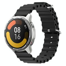Per Xiaomi MI Watch Color 2 22mm Cinturino in silicone a tinta unita stile oceano (nero)