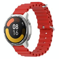 Per Xiaomi MI Watch Color 2 22mm Cinturino in silicone a tinta unita stile oceano (rosso)