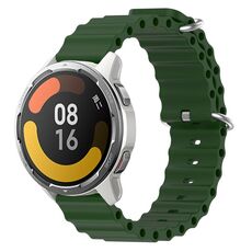 Per Xiaomi MI Watch Color 2 22mm Cinturino in silicone a tinta unita stile oceano (verde militare)