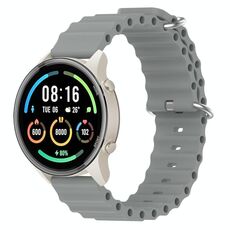 Per Xiaomi MI Watch Sport 22mm Cinturino in silicone a tinta unita stile oceano (grigio)