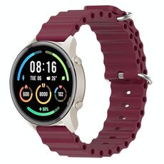 Per Xiaomi MI Watch Sport 22mm Cinturino in silicone a tinta unita stile oceano (rosso vino)