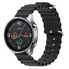 Per Xiaomi MI Watch Color 22mm Cinturino in silicone a tinta unita stile oceano (nero)