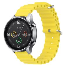 Per Xiaomi MI Watch Color 22mm Cinturino in silicone a tinta unita stile oceano (giallo)