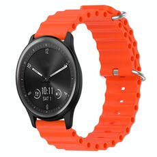 Per Garmin Vivomove Sport 20mm Cinturino in silicone a tinta unita stile oceano (arancione)