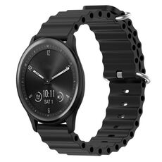 Per Garmin Vivomove Sport 20mm Cinturino in silicone a tinta unita stile oceano (nero)