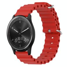 Per Garmin Vivomove Sport 20mm Cinturino in silicone a tinta unita stile oceano (rosso)
