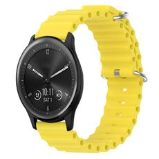 Per Garmin Vivomove Sport 20mm Cinturino in silicone a tinta unita stile oceano (giallo)