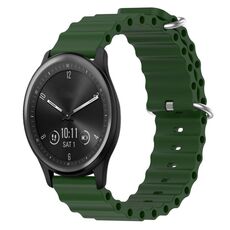 Per Garmin Vivomove Sport 20mm Cinturino in silicone a tinta unita stile oceano (verde militare)