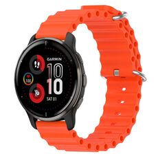 Per Garmin Venu 2 Plus 20mm Cinturino in silicone a tinta unita stile oceano (arancione)