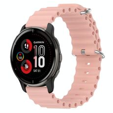 Per Garmin Venu 2 Plus 20mm Cinturino in silicone a tinta unita stile oceano (rosa)