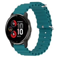 Per Garmin Venu 2 Plus 20mm Cinturino in silicone a tinta unita stile oceano (verde)