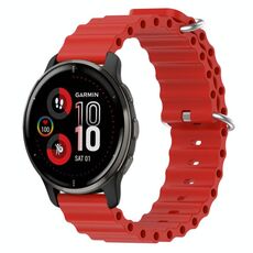 Per Garmin Venu 2 Plus 20mm Cinturino in silicone a tinta unita stile oceano (rosso)