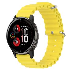 Per Garmin Venu 2 Plus 20mm Cinturino in silicone a tinta unita stile oceano (giallo)