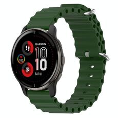 Per Garmin Venu 2 Plus 20mm Cinturino in silicone a tinta unita stile oceano (verde militare)