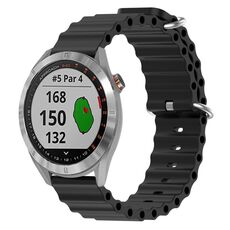 Per Garmin Approach S40 20mm Cinturino in silicone a tinta unita stile oceano (nero)