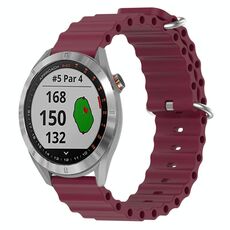Per Garmin Approach S40 20mm Cinturino in silicone a tinta unita stile oceano (bordeaux)