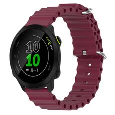 Per Garmin Forerunner 158 20mm Cinturino in silicone a tinta unita stile oceano (bordeaux)