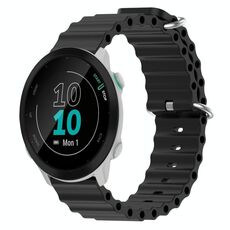 Per Garmin Forerunner 55 20mm Cinturino in silicone a tinta unita stile oceano (nero)