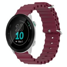 Per Garmin Forerunner 55 20mm Cinturino in silicone a tinta unita stile oceano (bordeaux)