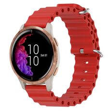 Per Garmin Venu 20mm Cinturino in silicone a tinta unita stile oceano (rosso)