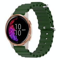 Per Garmin Venu 20mm Cinturino in silicone a tinta unita stile oceano (verde militare)