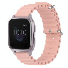 Per Garmin Venu SQ 20mm Cinturino in silicone a tinta unita stile oceano (rosa)