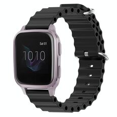 Per Garmin Venu SQ 20mm Cinturino in silicone a tinta unita stile oceano (nero)