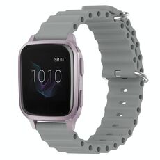 Per Garmin Venu SQ 20mm Cinturino in silicone a tinta unita stile oceano (grigio)