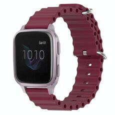 Per Garmin Venu SQ 20mm Cinturino in silicone a tinta unita stile oceano (bordeaux)