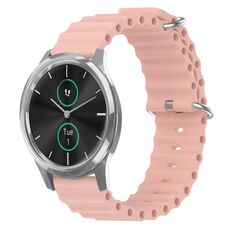 Per Garminmove Luxe 20mm Cinturino in silicone a tinta unita stile oceano (rosa)