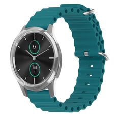 Per Garminmove Luxe 20mm Cinturino in silicone a tinta unita stile oceano (verde)