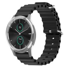 Per Garminmove Luxe 20mm Cinturino in silicone a tinta unita stile oceano (nero)