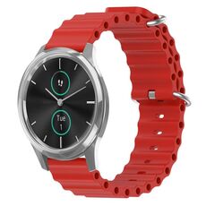 Per Garminmove Luxe 20mm Cinturino in silicone a tinta unita stile oceano (rosso)