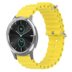 Per Garminmove Luxe 20mm Cinturino in silicone a tinta unita stile oceano (giallo)