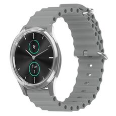 Per Garminmove Luxe 20mm Cinturino in silicone a tinta unita stile oceano (grigio)