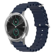 Per Garminmove Luxe 20mm Cinturino in silicone a tinta unita stile oceano (blu scuro)
