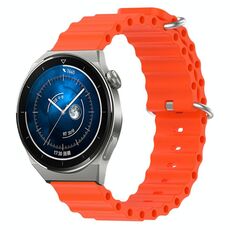 Per Huawei Watch GT3 Pro 43mm 20mm Cinturino in silicone a tinta unita stile oceano (arancione)