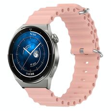 Per Huawei Watch GT3 Pro 43mm 20mm Cinturino in silicone a tinta unita stile oceano (rosa)