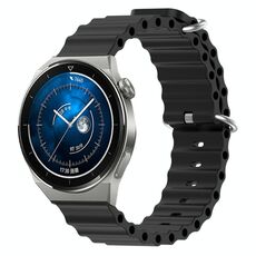 Per Huawei Watch GT3 Pro 43mm 20mm Cinturino in silicone a tinta unita stile oceano (nero)