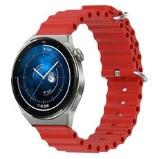 Per Huawei Watch GT3 Pro 43mm 20mm Cinturino in silicone a tinta unita stile oceano (rosso)