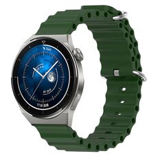 Per Huawei Watch GT3 Pro 43mm 20mm Cinturino in silicone a tinta unita stile oceano (verde militare)