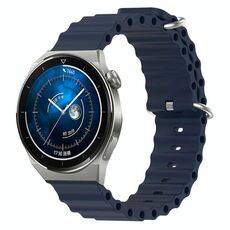Per Huawei Watch GT3 Pro 43mm 20mm Cinturino in silicone a tinta unita stile oceano (blu scuro)