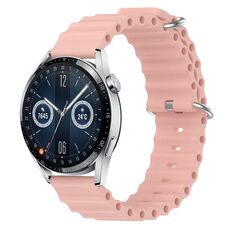 Per Huawei Watch GT3 42mm 20mm Cinturino in silicone a tinta unita stile oceano (rosa)