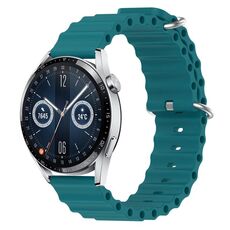 Per Huawei Watch GT3 42mm 20mm Cinturino in silicone a tinta unita stile oceano (verde)